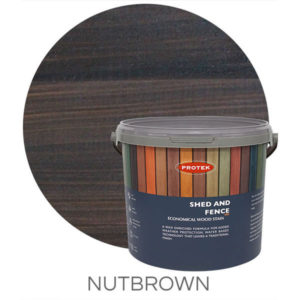 Nut brown shed & fence treatment