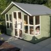 Summer House - WSP Pale Sage & Parsonage Cream. Shed - WSP Pale Sage
