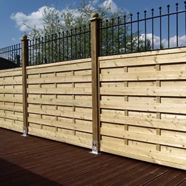 Square horizontal fencing with ball top railings