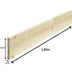 1.83m sawn kickboard green