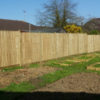 Feather edge fencing with timber H posts and kickboards