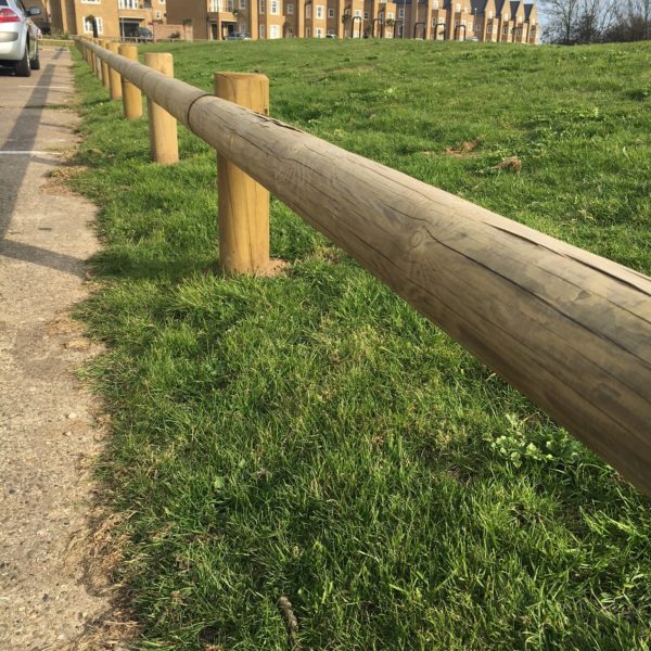 Full Round Knee Rail 3 6m Lemon Fencing Fencing In Essex Garden 