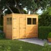8x6 Pent Windows Double Door