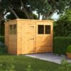8x6 Pent Windows Single Door