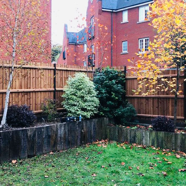 Traditional fencing with sepia brown duraposts