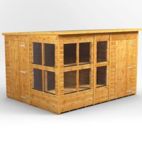 10x8 Power Pent Potting Shed Combi (includes 4ft Side Store)