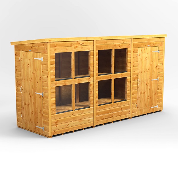12x4 Power Pent Potting Shed Combi (includes 4ft Side Store)