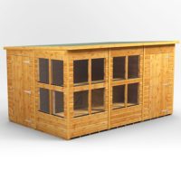 12x8 Power Pent Potting Shed Combi (includes 4ft Side Store)