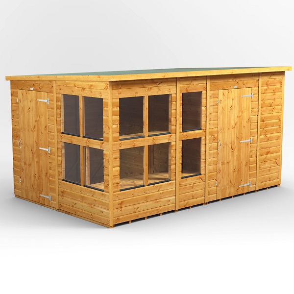 12x8 Power Pent Potting Shed Combi (includes 6ft Side Store)