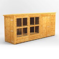 14x4 Power Pent Potting Shed Combi (includes 6ft Side Store)