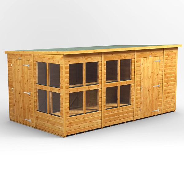 14x8 Power Pent Potting Shed Combi (includes 6ft Side Store)