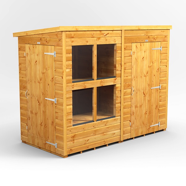 8x4 Power Pent Potting Shed Combi (includes 4ft Side Store)