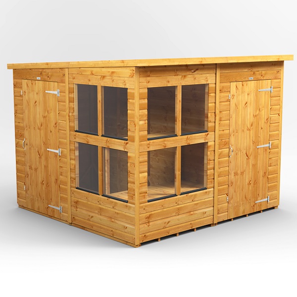 8x8 Power Pent Potting Shed Combi (includes 4ft Side Store)