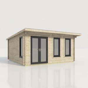 18x18 Pent Log Cabin - 44mm - DDWW