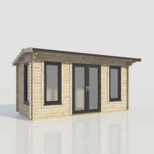 18x8 Offset Apex Log Cabin - 44mm - WDDW