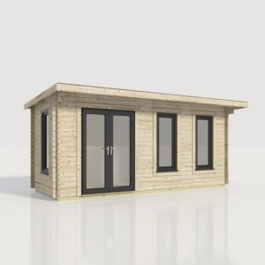 20x8 Pent Log Cabin - 44mm - DDWW