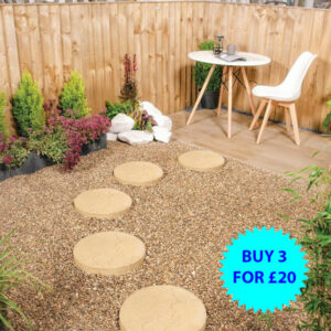 Round stepping stones buff gold