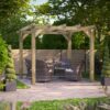 10x10 Power Pressure Treated Wooden Pergola