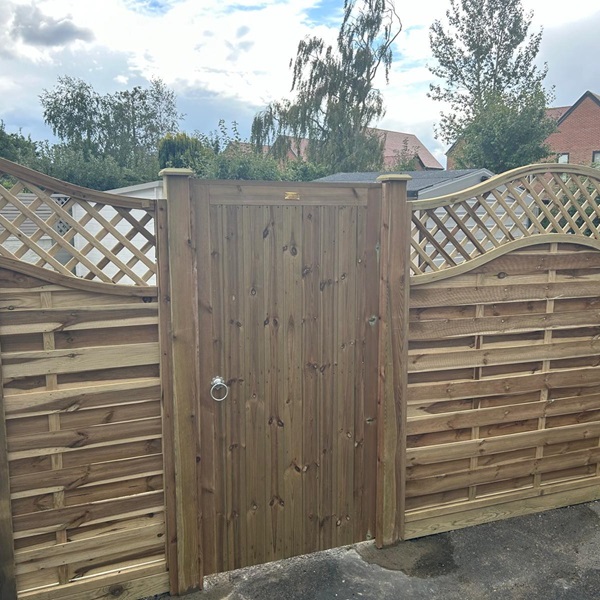 TGV gate, OLT panels with timber