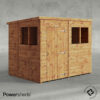 8x6 Powersheds Pent - Single Door - Windows - Shiplap Tongue and Groove Timber Garden Shed