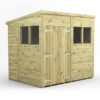 8x6 Premium Pent Windows Double Door