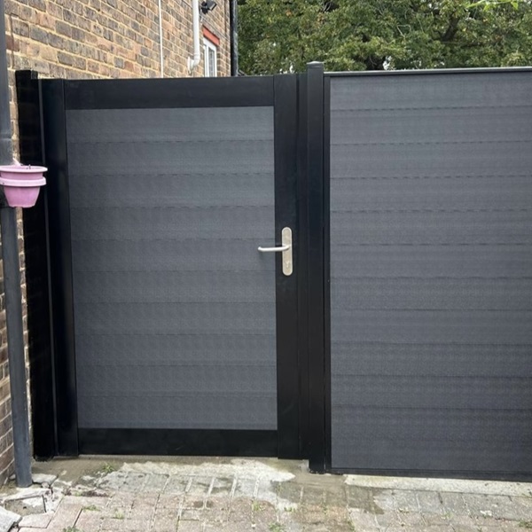 Black DuraPost Gate with Prima infills and side panel