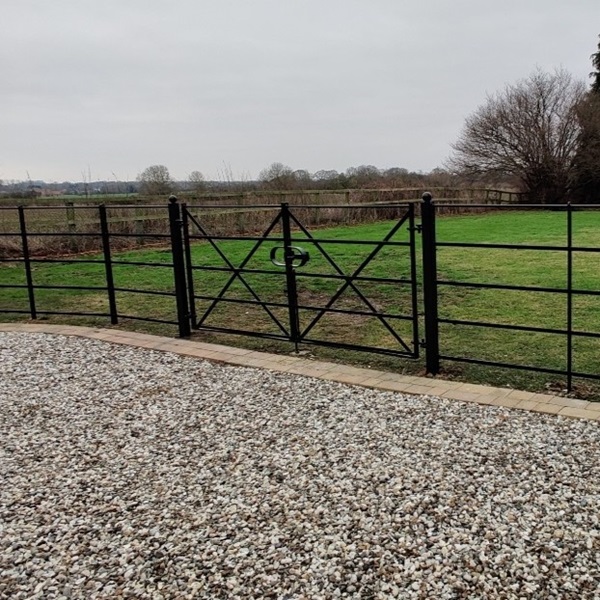 Estate railings and double gate