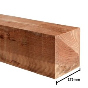 Sawn brown gate post 175mm square