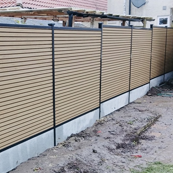 Natural Urban, Black DuraPosts and concrete gravel boards