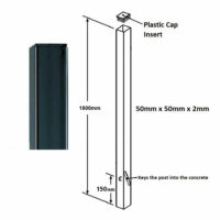 Flat top dig in post 1800x50x50mm