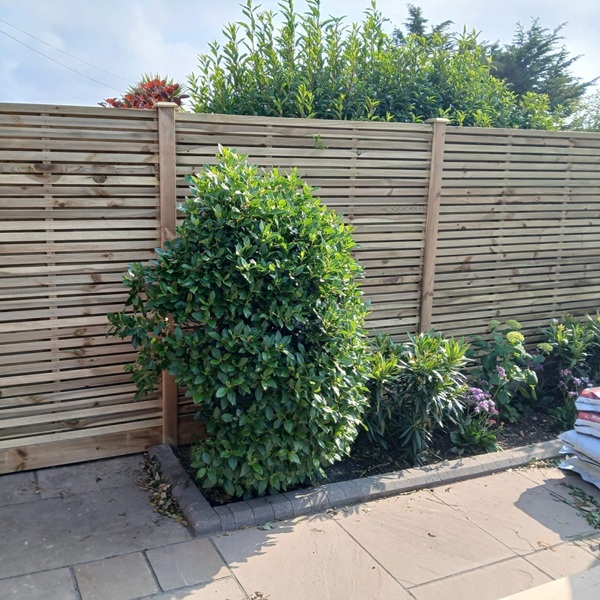 Contemporary panels with timber posts and kickboards