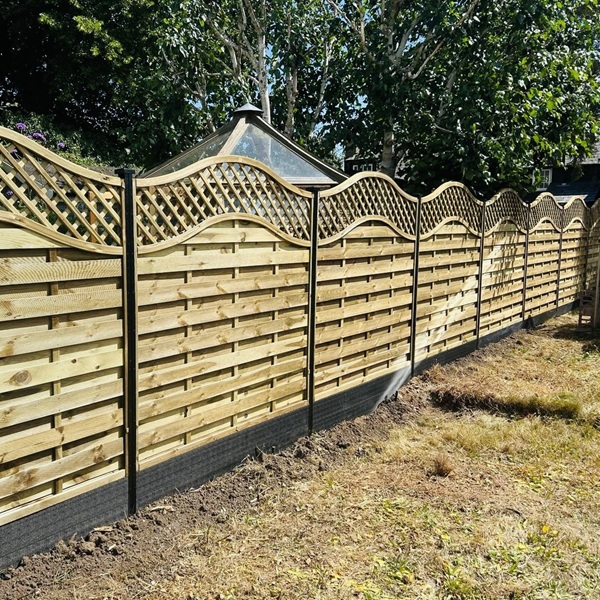 OLT panels with black DuraPosts and Prima gravel boards