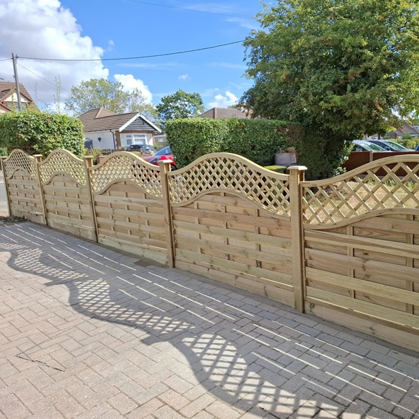 Omega Lattice Top Panels with planed kickboards and timber H posts