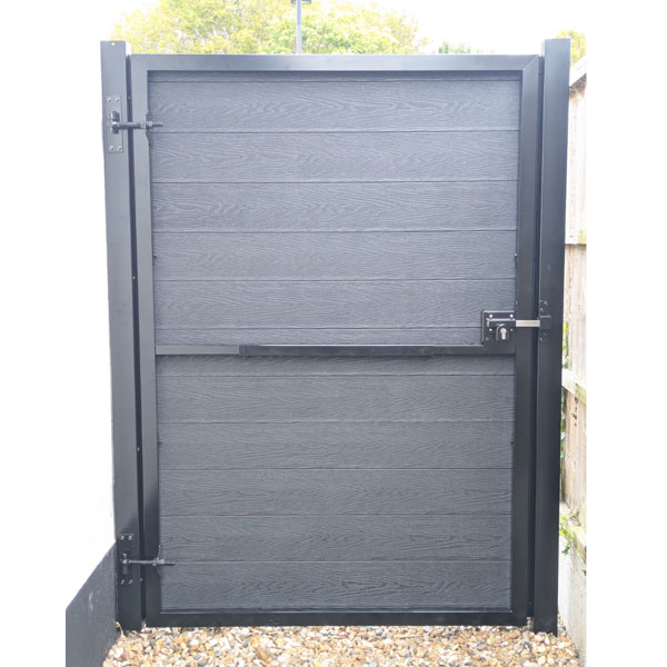 DuraPost Vista Gate Aluminium Surround (Black frame and surround with Slate boards