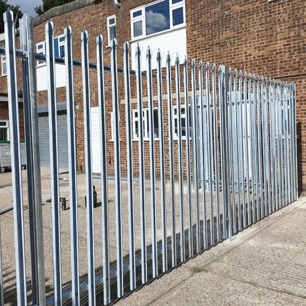 Triple Point Palisade Fencing with bolt down posts